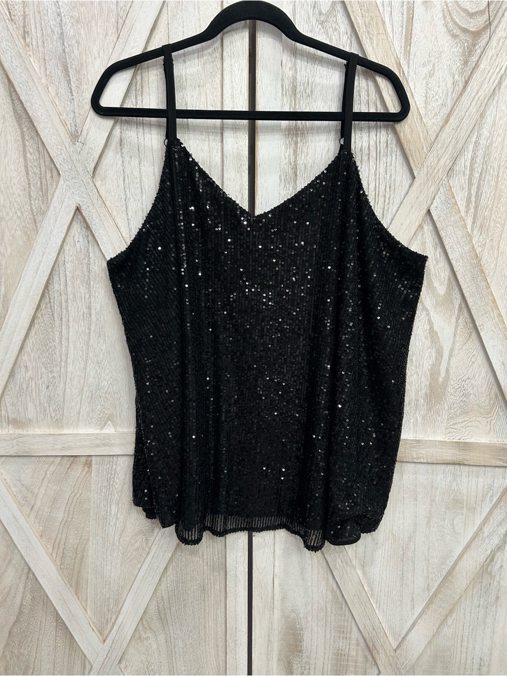 torrid Black Sequin Spaghetti Strap Cami